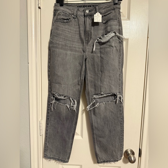 American eagle size 6 jeans short black distressed nwot - Picture 1 of 3